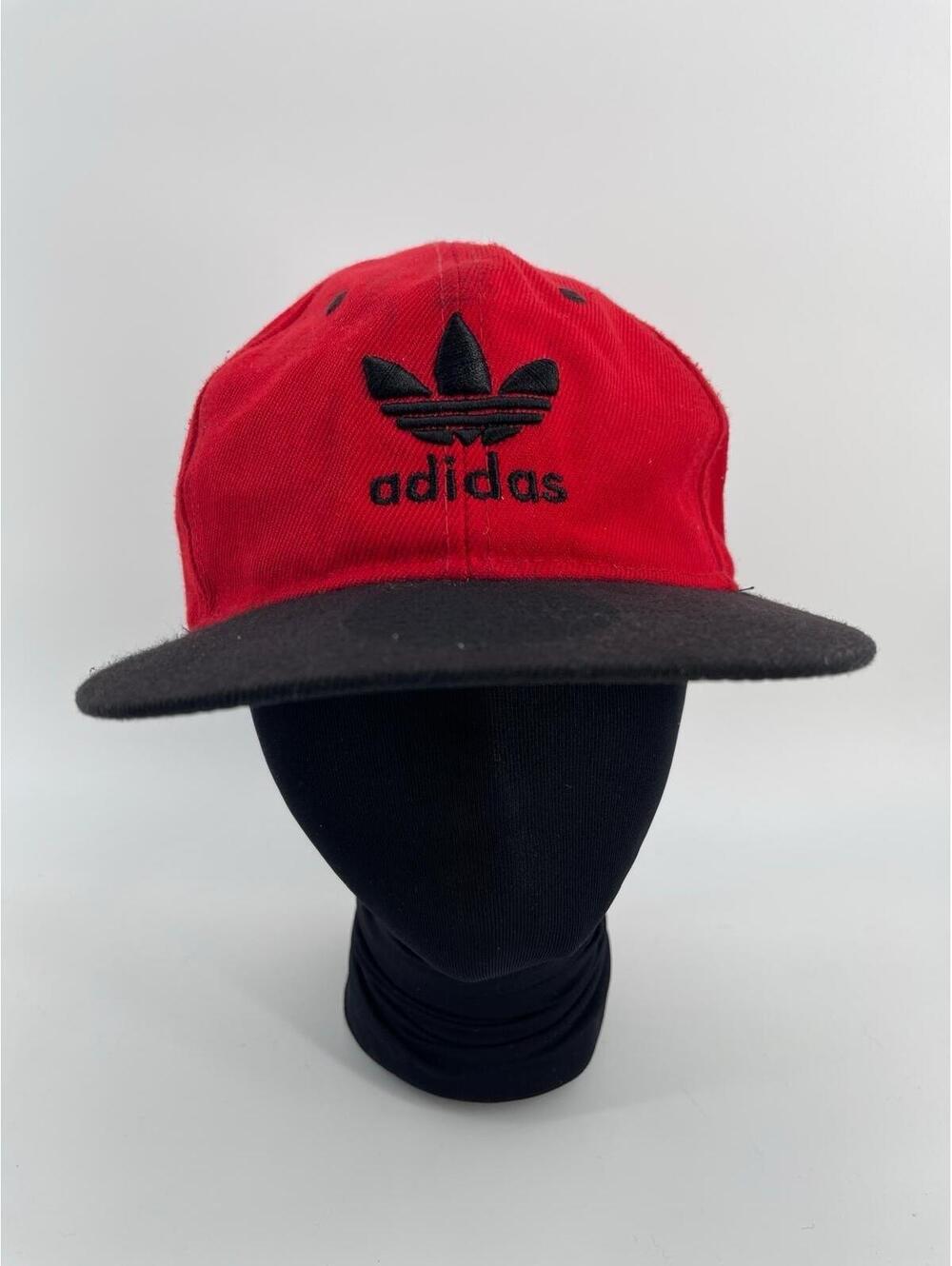 Adidas Originals Vintage Trefoil Hat Red Black Snapback Cap Logo OSFM